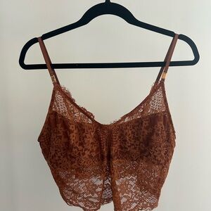 Lace Bralette in orange/brown